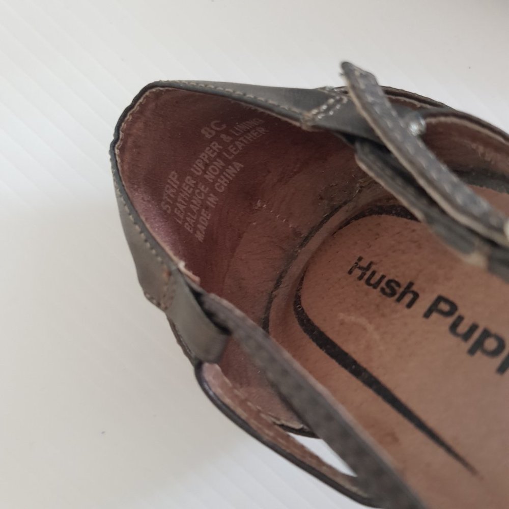 Hush Puppies Size 8C Eu 39 Leather Sandals Bronze Low Heel Womens Shoes - Picture 7 of 8